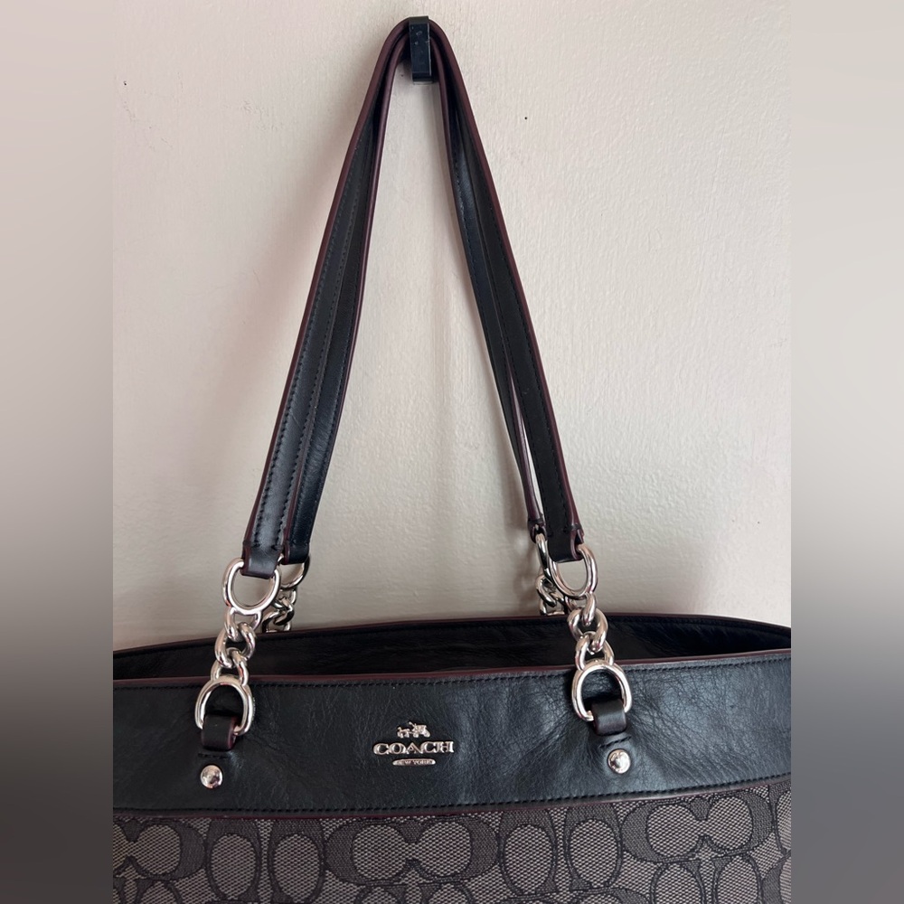 Coach Black and Gray Signature Tote - Picture 5 of 6